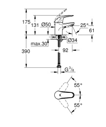 Смеситель для раковины Grohe Euroeco 32734000