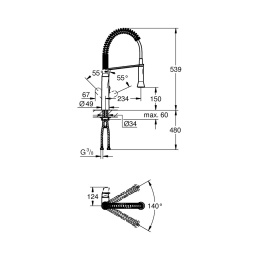 Смеситель для кухни Grohe K7, хром