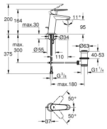 Смеситель для раковины Grohe Eurodisc Cosmopolitan 23049002