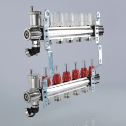 Коллекторная группа VALTEC со встр. расх. в сборе, 1х10 вых. Евроконус 3/4