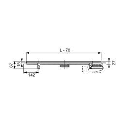Канал дренажный TECE TECEdrainline угловой, 1200 x 1200 мм