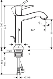 Смеситель для раковины Hansgrohe Metropol Classic 31302000