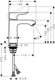 Смеситель для раковины Hansgrohe Metris 31084000