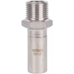 Вставка Rommer переходная пресс 18х1/2, НПр-НР, нержавеющая сталь