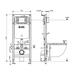 Комплект IDDIS 2 в 1: инсталляция и клавиша смыва, Optima Home, белый глянцевый