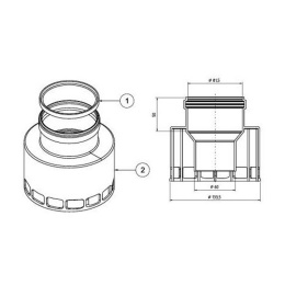 Адаптер Protherm с забором воздуха из помещения, 60/100 - 80