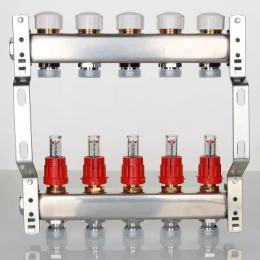 Блок коллекторный VALTEC с расход. 1х4 вых Евроконус 3/4