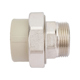 Муфта полипропиленовая Valfex комбинированная разъёмная (американка) с наружной резьбой 40x1 1/4, серая