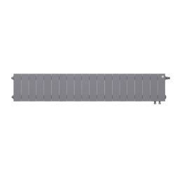Биметаллический секционный радиатор отопления Royal Thermo PianoForte Silver Satin 200 / 20 секций нижнее правое подключение