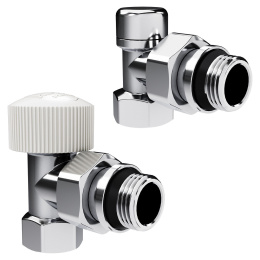 Набор термостатический Royal Thermo для радиатора, Design угловой, М30х1,5, 1/2, хром