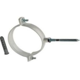 Крепление к стене Rommer D100 белое RAL металлическое ( хомут)