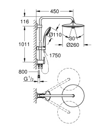 Душевая колонна Grohe Euphoria 260 27421002