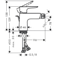 Смеситель для биде Hansgrohe Talis E, матовый белый