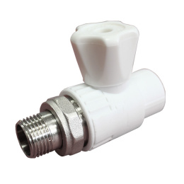 Кран шаровой полипропиленовый Valfex для радиатора прямой 20х1/2
