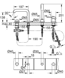 Смеситель на борт ванны Grohe Essence New 19578001