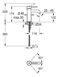 Смеситель для раковины Grohe Essence New 23590001
