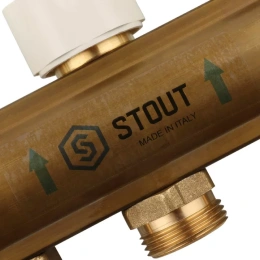 Коллектор Stout распределительный из латуни с расходомерами 1/3/4x9, SMB 0473 000009