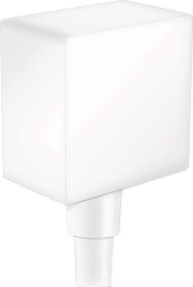 Подключение душевого шланга Hansgrohe с клапаном обратного тока Fixfit Square 26455700, матовый белый