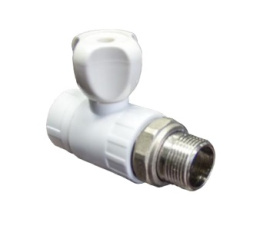 Кран шаровой полипропиленовый Valfex для радиатора прямой 20х1/2