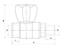 Кран шаровой полипропиленовый Valfex для радиатора прямой 20х1/2