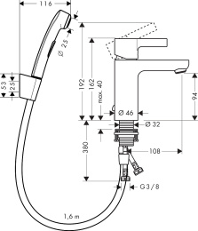 Смеситель для раковины Hansgrohe Metris S 31160000