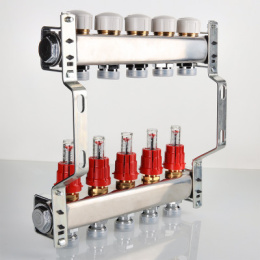 Блок коллекторный VALTEC с расход. 1х6 вых Евроконус 3/4