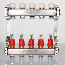 Блок коллекторный VALTEC с расход. 1х6 вых Евроконус 3/4