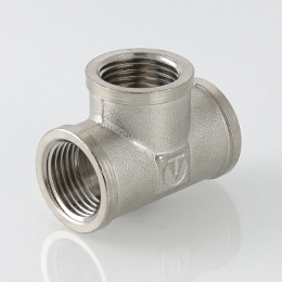 Тройник VALTEC 1 внутренняя, никелированная латунь