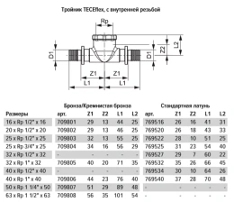Тройник TECE TECEflex 90 гр, с внутренней резьбой, 20 х 1 2 х 20, латунь, внутренняя резьба