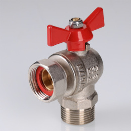 Кран шаровой VALTEC угловой с накидной гайкой 1/2 ВН-НР (короткий)