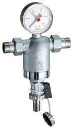 Фильтр для воды FAR 100мкм, с манометром, Max: 95 C, 25 бар, 3/4 НР