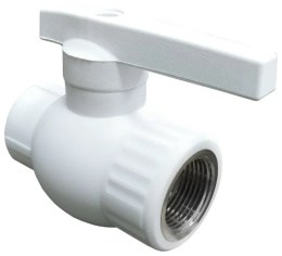 Кран шаровой полипропиленовый Valfex комбинированный ВР 20х1/2 БЕЛЫЙ