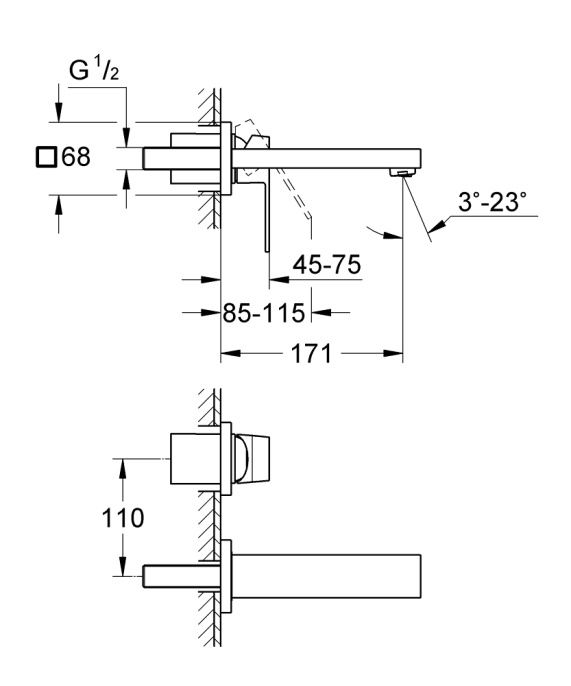 Встраиваемый смеситель Grohe Eurocube 19895000