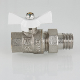 Кран шаровой VALTEC Base с полусгоном 1/2 ВН, белый, прямой
