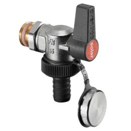 Шаровой кран Oventrop Optiflex KFE угловой, DN15, никелированный, подходит для гелиосистем