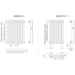 Стальной трубчатый радиатор отопления КЗТО QUADRUM 50 V 300-6