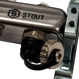 Коллектор Stout из нержавеющей стали с расходомерами, с клапаном вып. воздуха и сливом 1/3/4x7, SMS-0927-000007
