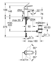 Смеситель для раковины Grohe Eurosmart Cosmopolitan 32825000