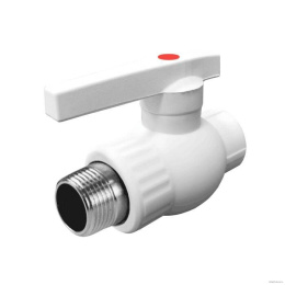 Кран шаровой полипропиленовый Valfex комбинированный НР 32х1 БЕЛЫЙ