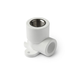 Угольник полипропиленовый PRO AQUA PP-R с креплением ВР белый (20-1/2), арт.PA28008P