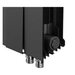 Биметаллический секционный радиатор отопления Royal Thermo PianoForte Noir Sable 200 / 12 секций нижнее правое подключение
