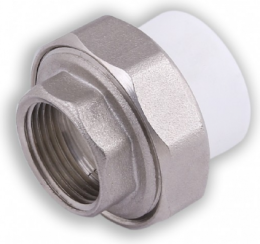 Муфта из полипропилена Valfex УСИЛЕННАЯ комб.разъём.(американка) с внутренней резьбой 63х2 БЕЛАЯ, арт. 10155050У