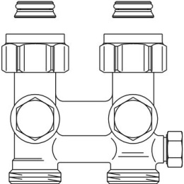 Узел нижнего подключения Oventrop Мultiflex V ZB 3/4 прямой, с преднастройкой