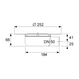 Сифон TECE TECEdrainpoint S DN 50, для террасы, с универсальным фланцем Seal System