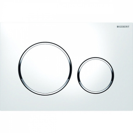 Кнопка смыва Geberit Sigma 20, двойной смыв, белый/хром глянц. 115.882.KJ.1