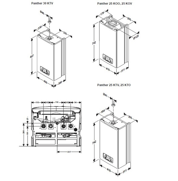 Настенный газовый одноконтурный котел отопления Protherm Пантера 25 KTO
