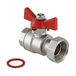 Кран шаровой VALTEC с накидной гайкой 1/2x3/4 ВВ