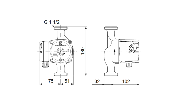 Циркуляционный насос Grundfos UPS 25-70