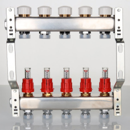 Блок коллекторный VALTEC с расход. 1х6 вых Евроконус 3/4