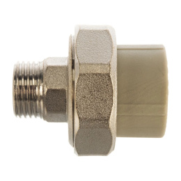 Муфта полипропиленовая Valfex комбинированная разъёмная (американка) с наружной резьбой 25x1/2, серая